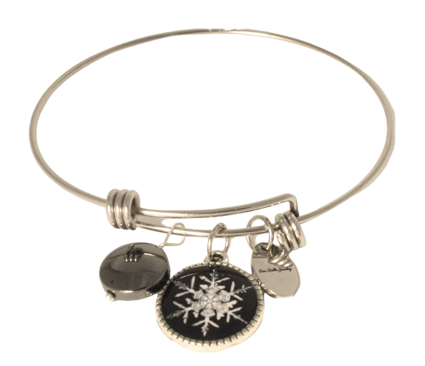 Unique Real Snowflake Bangle Bracelet - Waterproof and Durable
