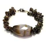 Black Agate and Moonstone Gemstone Bracelet: A Stunning Statement Piece for Any Outfit