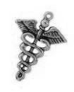 Staff of Hermes Pewter Charm