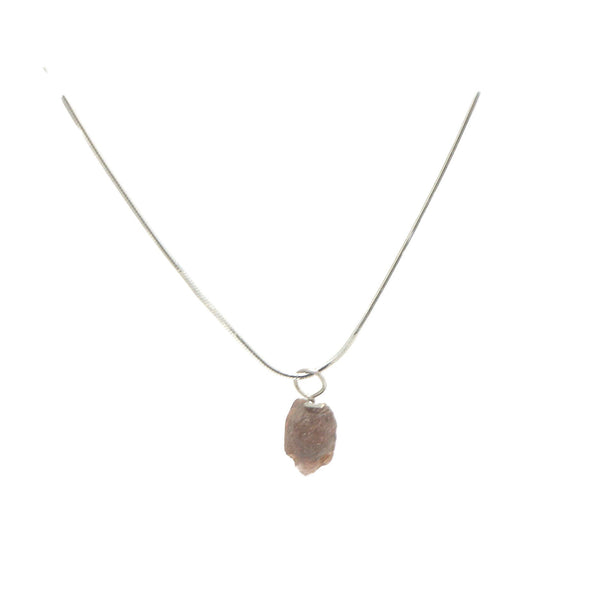Raw Garnet Drop Pendant Necklace
