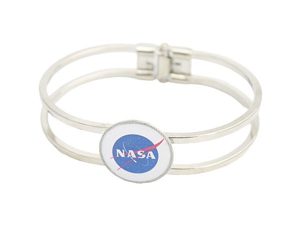 NASA Logo  Bracelet | Silver Rhodium Tarnish-Free | Space Fan Gift