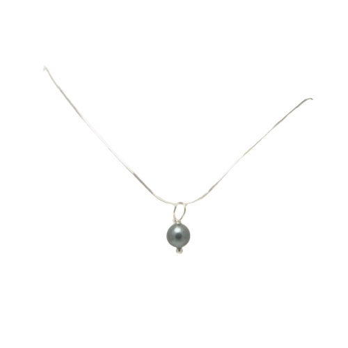 Dainty Pearl Drop Necklace on Sterling Silver Chain