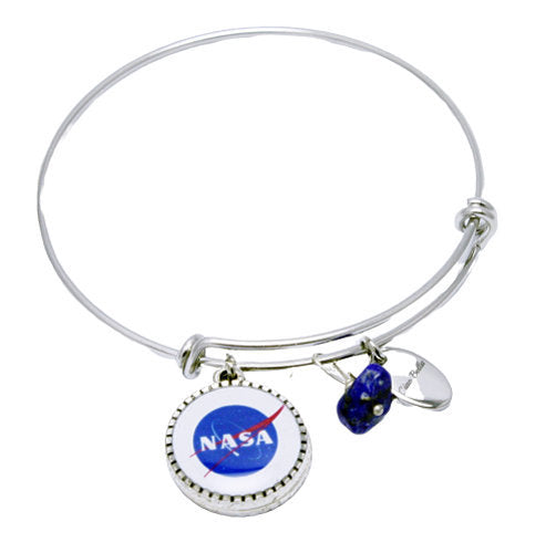 NASA Logo Bangle Bracelet | Stainless Steel, Tarnish-Free | Space Fan Gift