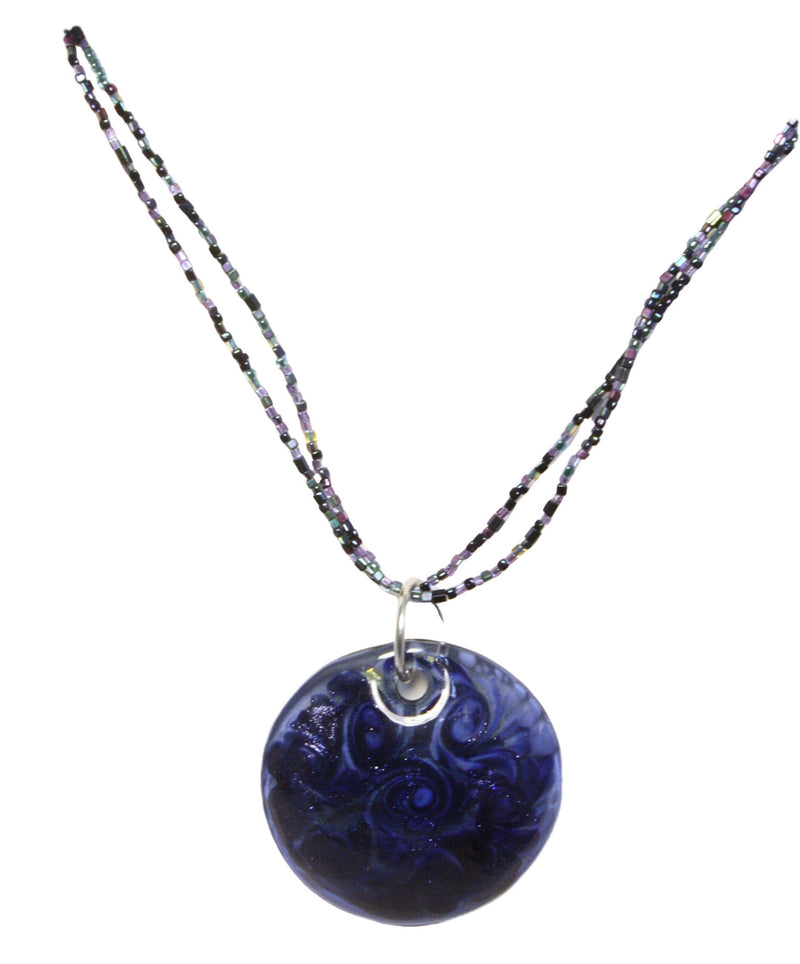 Midnight Blue Murano Glass Pendant Necklace