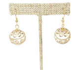 Elegant Gold Round Drop Wedding Bridesmaid Earrings