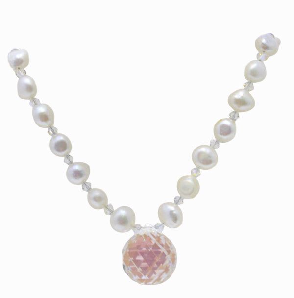 Austrian Crystal and Pearl Necklace