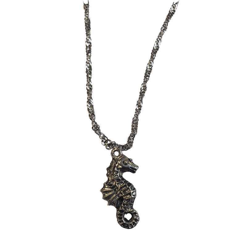 Silver Seahorse Charm Necklace