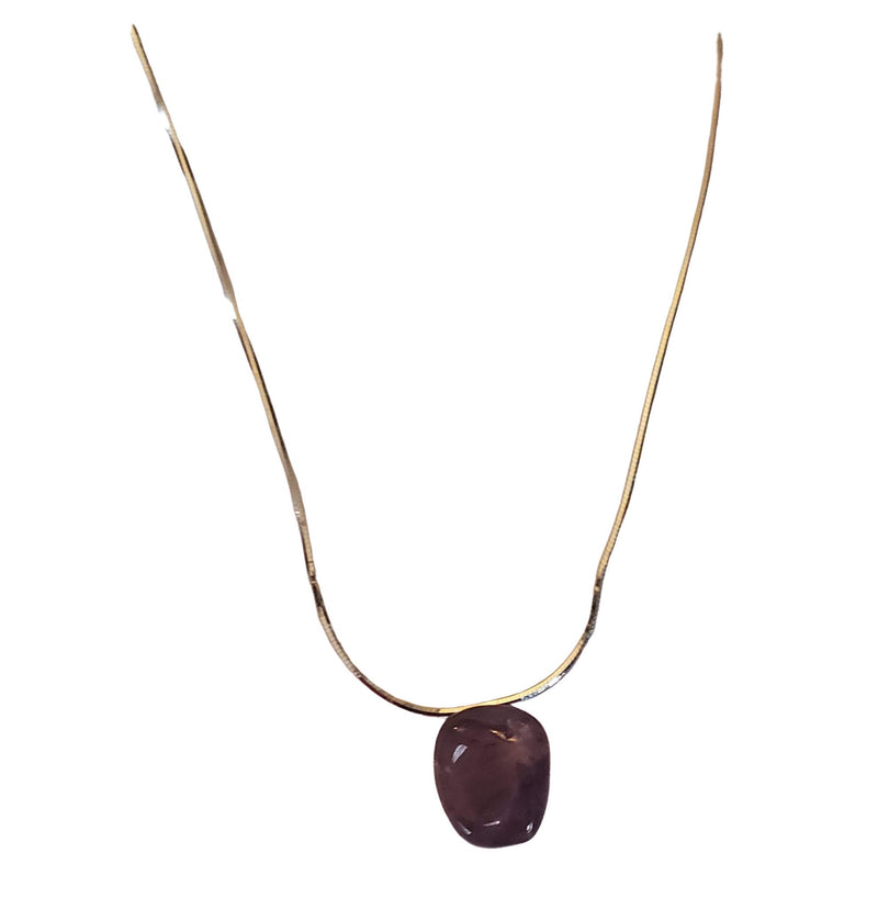 Purple Amethyst Pendant Necklace on Sterling Silver or Gold Plated Chain