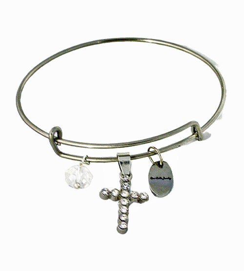 Crystal Cross Bangle Bracelet