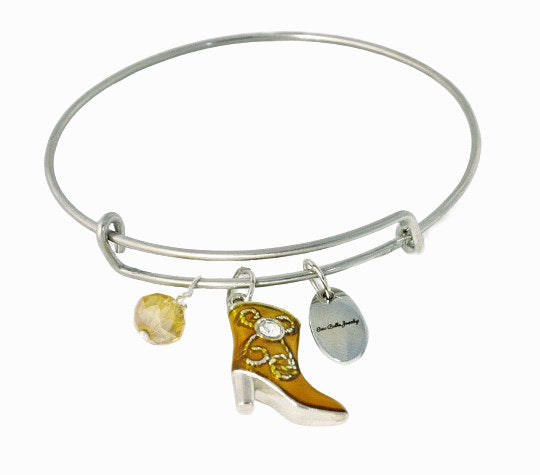 High Heel Boot Charm Bangle Bracelet