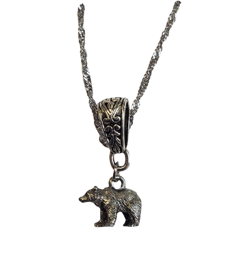 Silver Bear Charm Necklace