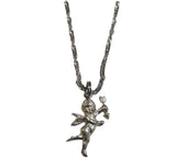 Pewter Cupid Angel Necklace -
