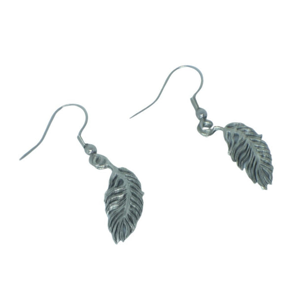 Stylish Silver Feather Earrings