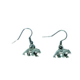 Silver Bear Charm Earrings