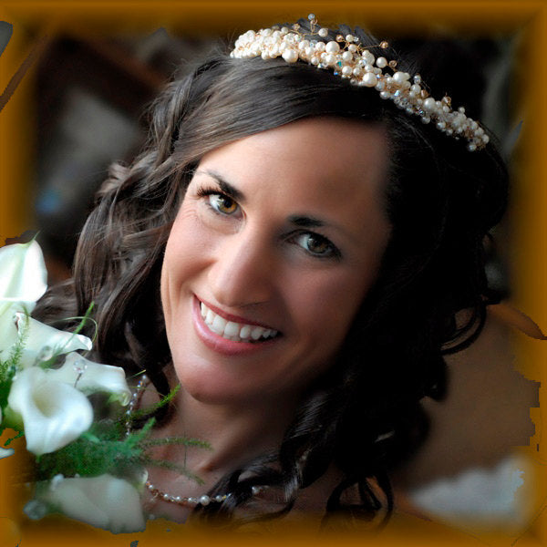 Ethereal Elegance: Swarovski Crystal Bridal Tiara (Light Topaz Accents)