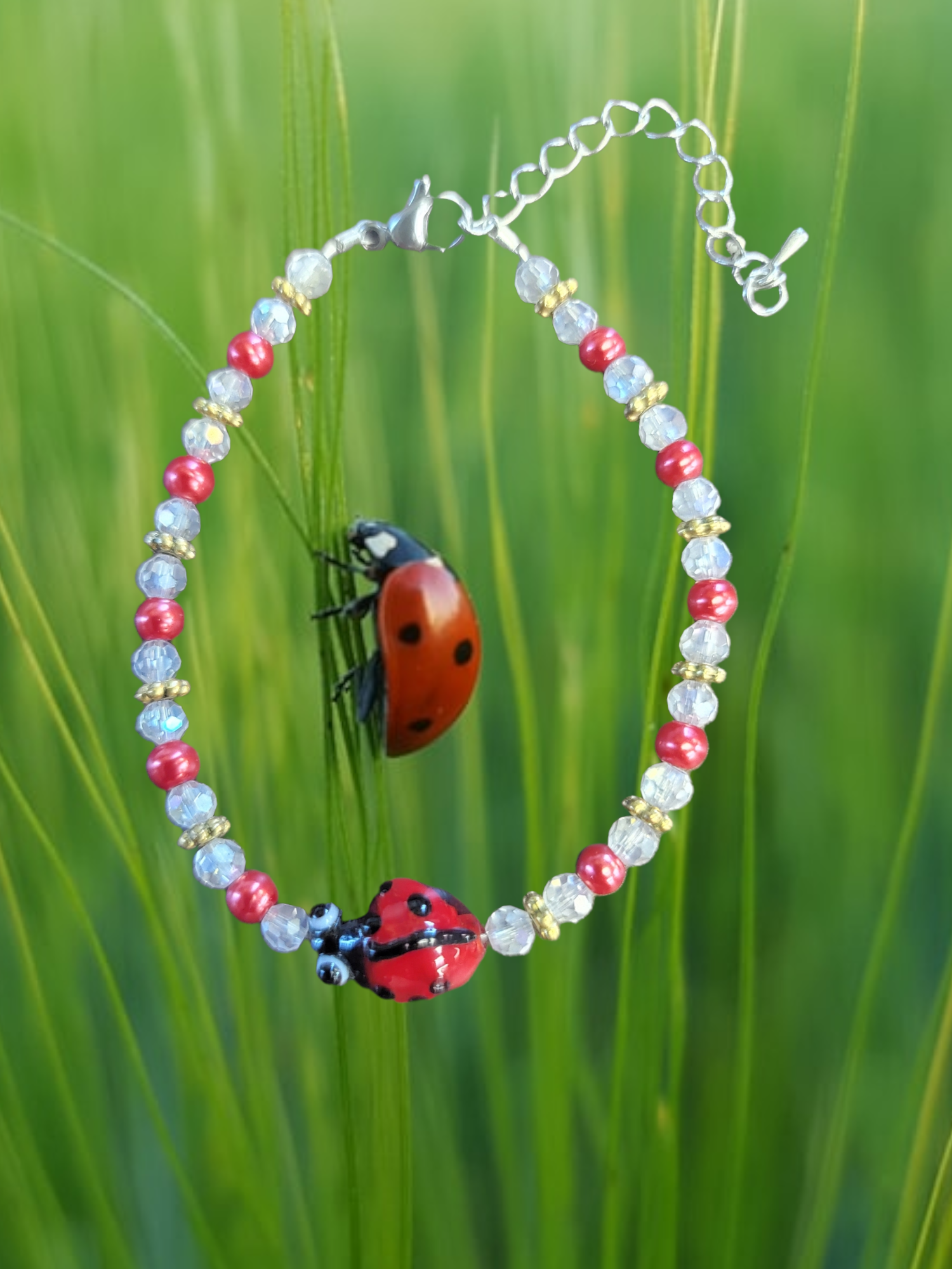 Ladybug Bracelet - Adjustable for Kids and Adults