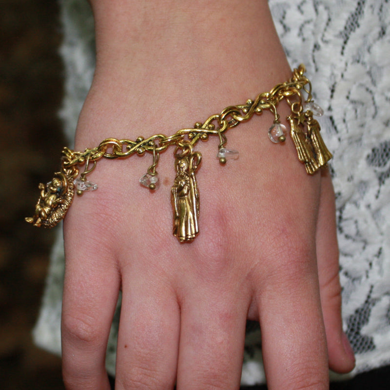 Gold Christian Nativity Scene Charm Bracelet | A Timeless Treasure