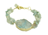 Aqua Ocean Jasper and Amazonite Gemstone Bracelet