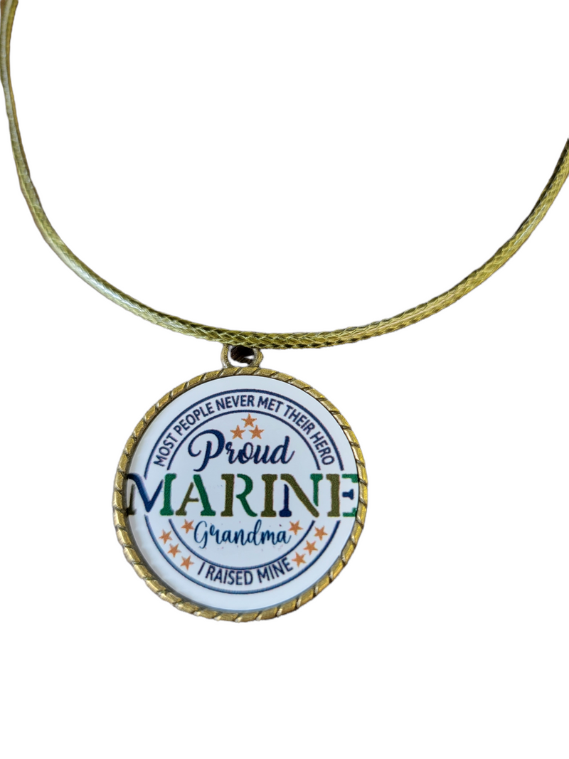 Marine Corp Proud Grandma  Pendant Necklace