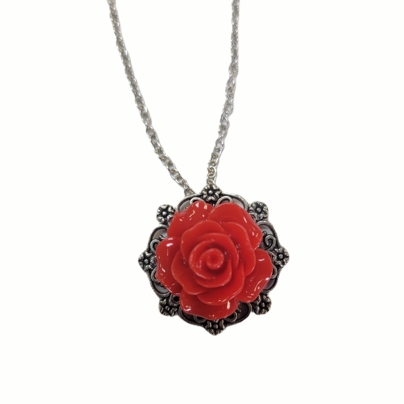 Michelle Marie's Victorian Rose Pendant Necklace - Bridesmaid and Wedding Jewelry