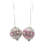 Sparkling Pink Round Earrings - Perfect for Breast Cancer Awareness