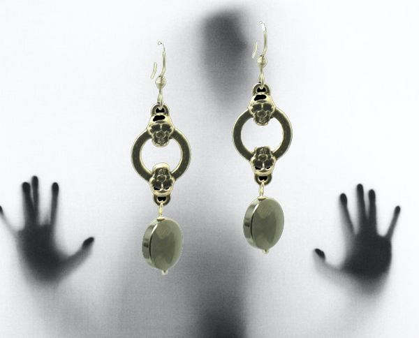 Gothic Black Silver Halloween Skull Earrings | A Spooky and Stylish Way to Add a Touch of Goth to Your Outfit