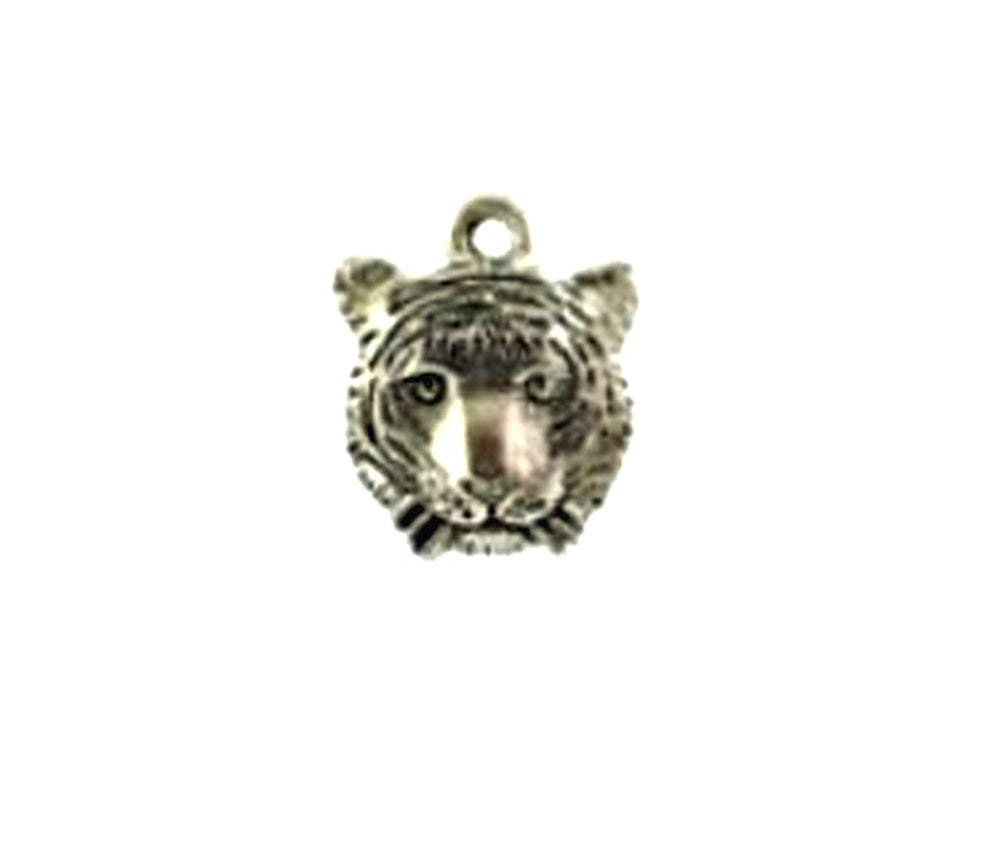Silver Tiger Pewter Charm - Versatile Jewelry Accessory